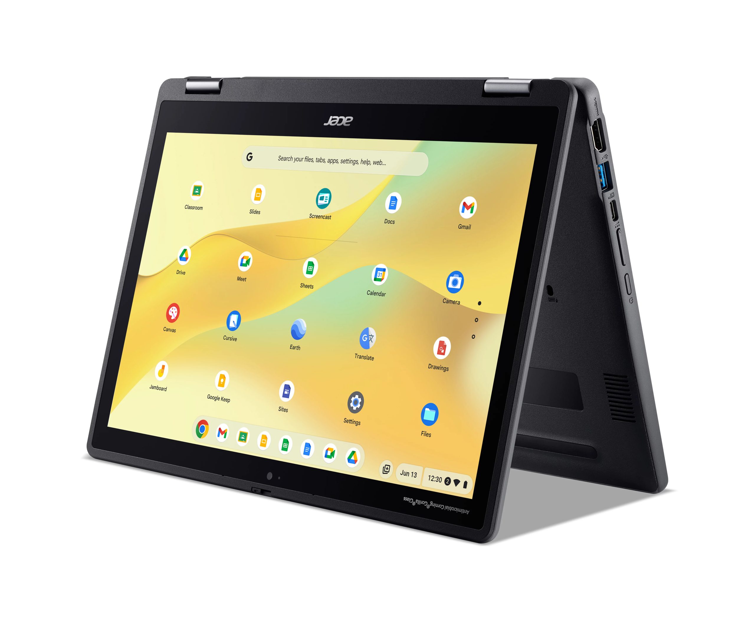 Acer Chromebook R857T-TCO-C04U Intel® N N150 31 cm (12.2") Touchscreen WUXGA 8 GB LPDDR5x-SDRAM 64 GB eMMC Wi-Fi 6E (802.11ax) ChromeOS US International Zwart - Afbeelding 6