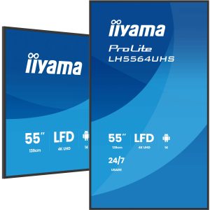 iiyama LH5564UHS-B1AG beeldkrant Digitale signage flatscreen 139,7 cm (55″) Wifi 500 cd/m² 4K Ultra HD Zwart Type processor Android 24/7