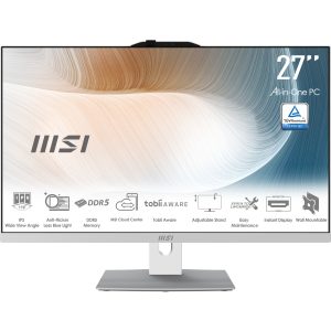 MSI Modern AM272P 1M-847EU All-in-One PC/workstation Intel Core 5 120U 68,6 cm (27″) 1920 x 1080 Pixels Alles-in-één-pc 8 GB DDR5-SDRAM 512 GB SSD Windows 11 Pro Wi-Fi 6E (802.11ax) Wit