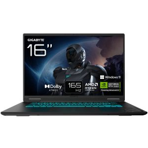 GIGABYTE GAMING A16 3VHK3EE864SH laptop AMD Ryzen™ 7 260 40,6 cm (16″) WUXGA 32 GB DDR5-SDRAM 1 TB SSD NVIDIA GeForce RTX 5060 Wi-Fi 6E (802.11ax) Windows 11 Home Zwart