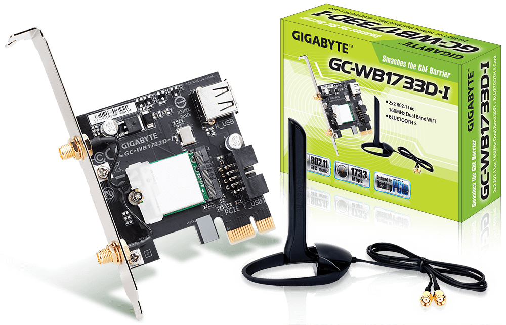 GIGABYTE GC-WB1733D-I netwerkkaart Intern WLAN / Bluetooth 1733 Mbit/s