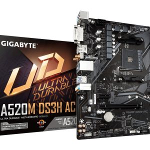GIGABYTE A520M DS3H AC moederbord AMD A520 Socket AM4 micro ATX