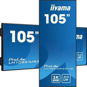iiyama LH10551UWS-B1AG beeldkrant Digitale signage flatscreen 2,66 m (104.7″) LED 500 cd/m² UltraWide 5K HD Zwart 24/7