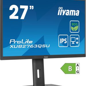 iiyama ProLite XUB2763QSU-B1 computer monitor 68,6 cm (27″) 2560 x 1440 Pixels Quad HD LED Zwart