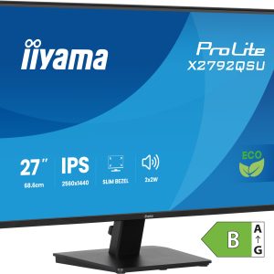 iiyama ProLite X2792QSU-B1 computer monitor 68,6 cm (27″) 2560 x 1440 Pixels Quad HD Zwart