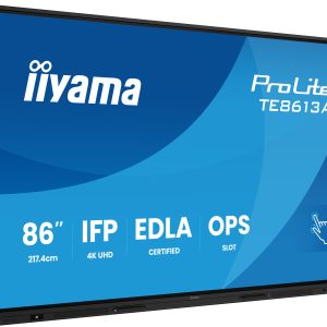 iiyama TE8613A-B1AG beeldkrant Interactief flatscreen 2,17 m (85.6″) Wifi 500 cd/m² 4K Ultra HD Zwart Touchscreen Type processor Android 18/7