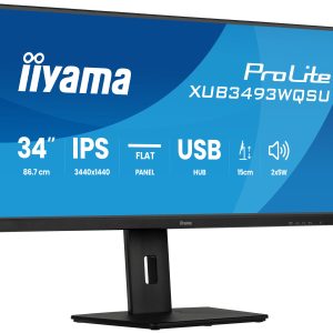 iiyama ProLite XUB3493WQSU-B6 computer monitor 86,4 cm (34″) 3440 x 1440 Pixels UltraWide Quad HD LED Zwart